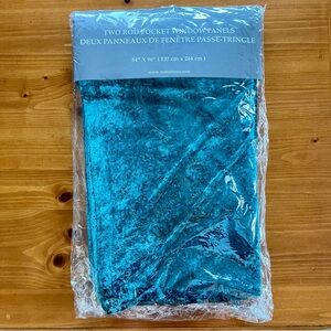 Rodeo Home 54” x 96” Peacock / Turquoise Crushed Velvet Curtain Panels